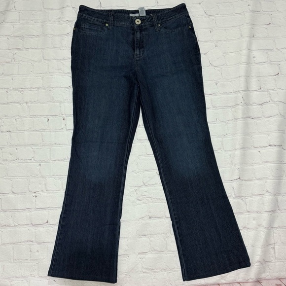 LIZ CLAIBORNE JEANS “AUDRA” bootcut fit women’s dark wash denim pants Sz 12 EUC - Picture 5 of 16